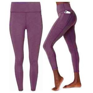 Sweaty Betty Super Sculpt Pocket 7/8 booty sculpting Yoga Leggings pink/purple